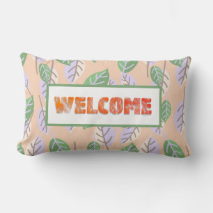 Lumbar Bienvenida tropical Cojín decorativo reversible
