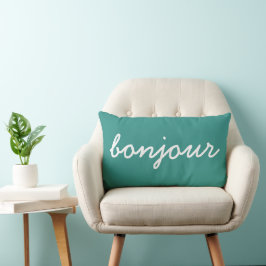 Lumbar Bonjour Cojín decorativo turquesa, sala de estar m