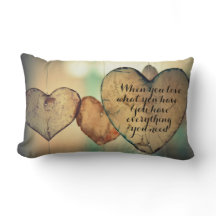 Cita de amor y Cojín decorativo de gratitud