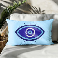 Cojín decorativo acento boho azul ojo maligno