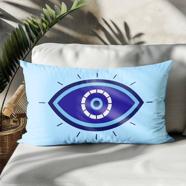 Lumbar Cojín decorativo acento boho azul ojo maligno  (Subido por el creador)