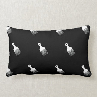 Lumbar Cojín decorativo afro blanco y negro del peine