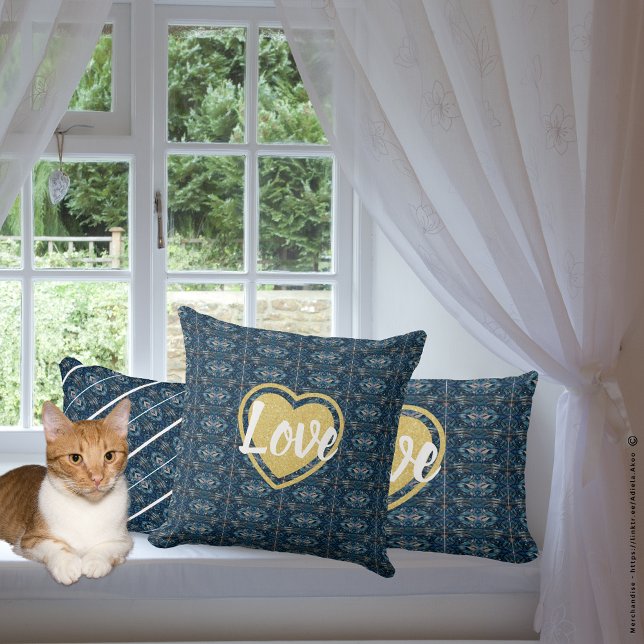 Lumbar Cojín decorativo - AMOR del poeta Adiela Akoo (Blue Stripe Throw Pillows by Poet Adiela Akoo. Love it? Get it! Browse my store for more great buys!)