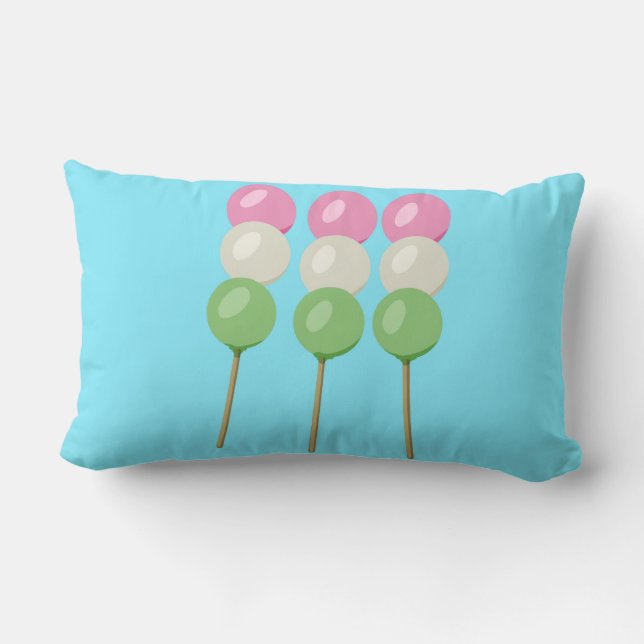 Lumbar Cojín decorativo Anime Blue Pastel Dango (Reverso )