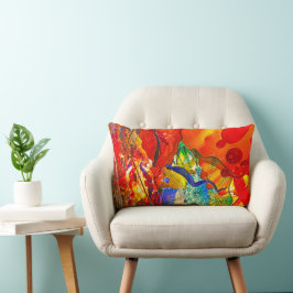 Lumbar Cojín decorativo artístico de salpicadura de color