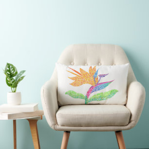 Lumbar Cojín decorativo Ave del Paraíso