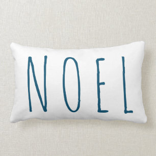 Lumbar Cojín decorativo azul de Noel del navidad blanco