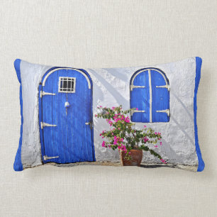 Lumbar Cojín decorativo azul del hogar del estuco de la
