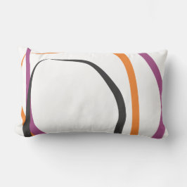 Lumbar Cojín decorativo blanco con acentos morados y mang