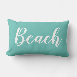 Lumbar Cojín decorativo blanco de guiones de playa