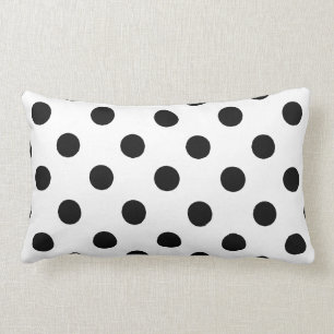 Lumbar Cojín decorativo blanco y negro del lunar