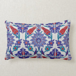 Lumbar Cojín decorativo Boho Blue Moroccan Tile