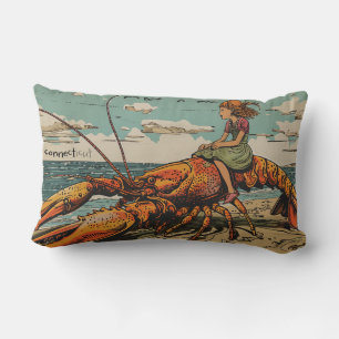 Lumbar Cojín decorativo chica Rides Lobster