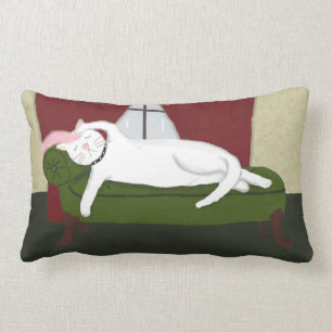 Lumbar Cojín decorativo con el ilustracion blanco del