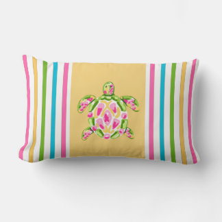Lumbar Cojín decorativo con tortuga de raya náutica pasto