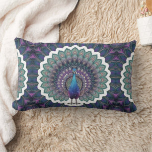 Lumbar Cojín decorativo Cosmic Peacock Mandala