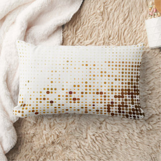 Lumbar Cojín decorativo de algodón de Polka marrón