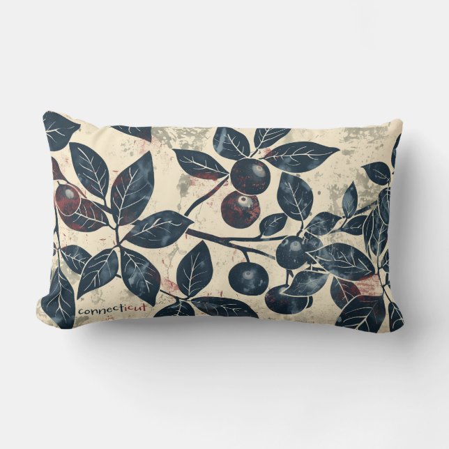 Lumbar Cojín decorativo de arándano azul (Anverso)