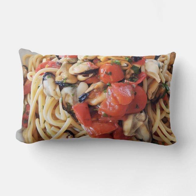 Lumbar Cojín decorativo de arte de la pasta - Comida ital (Anverso)
