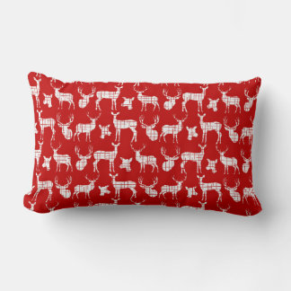 Lumbar Cojín decorativo de ciervos rojos y blancos