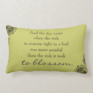 Lumbar Cojín decorativo de citas de riesgo de Anais Nin