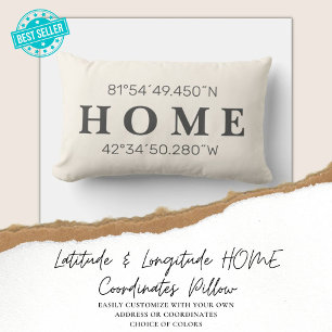 Lumbar Cojín decorativo de coordenadas domésticas de pers