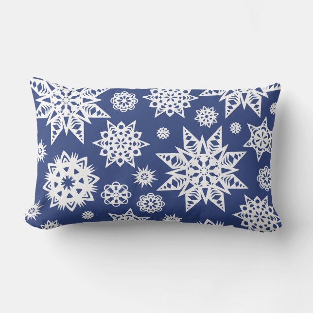 Lumbar Cojín decorativo de copos de nieve (Anverso)
