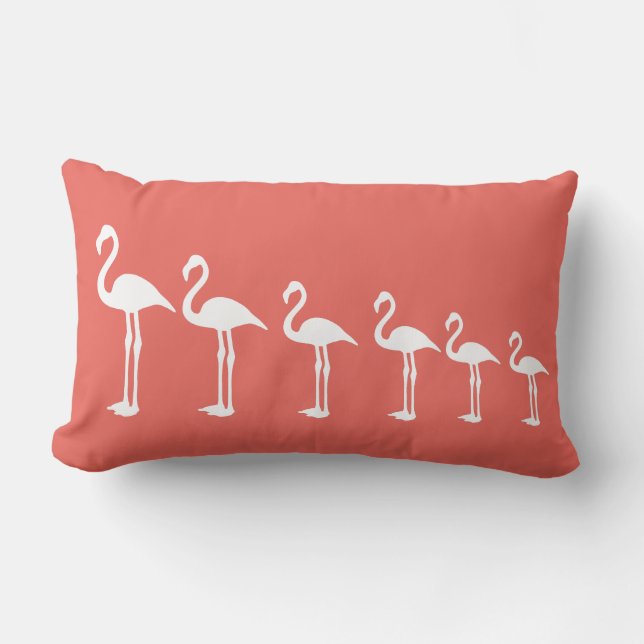 Lumbar Cojín decorativo de coral Flamingo Evolution (Anverso)