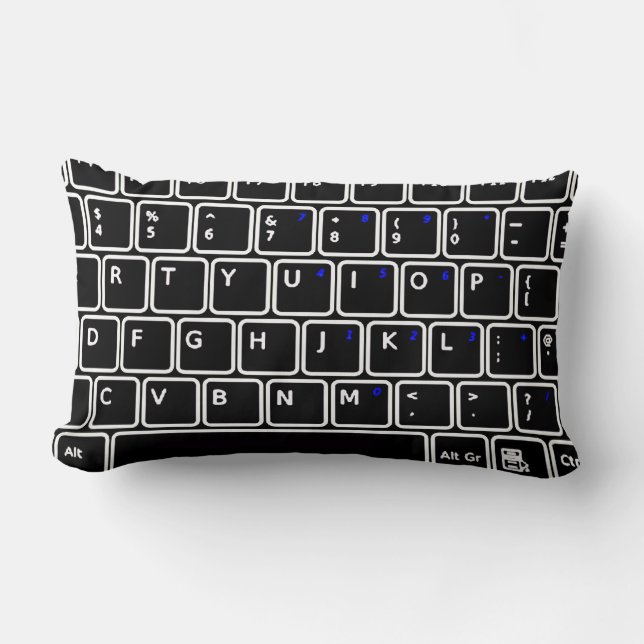 Lumbar Cojín decorativo de diseño de teclado para computa (Anverso)