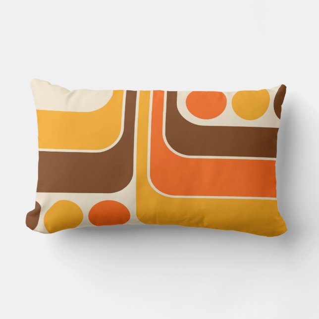 Lumbar Cojín decorativo de diseño geométrico retro (Anverso)