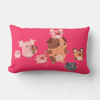Lumbar Cojín decorativo de familia de cerdo Personalizado