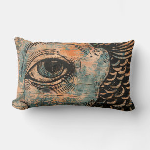 Lumbar Cojín decorativo de figurehead Woodcut IV