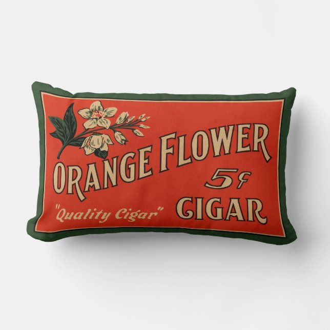 Lumbar Cojín decorativo de flores Naranja (Anverso)