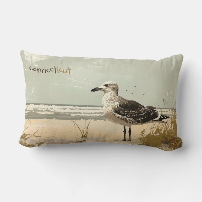 Lumbar Cojín decorativo de gaviota de Connecticut (Reverso )