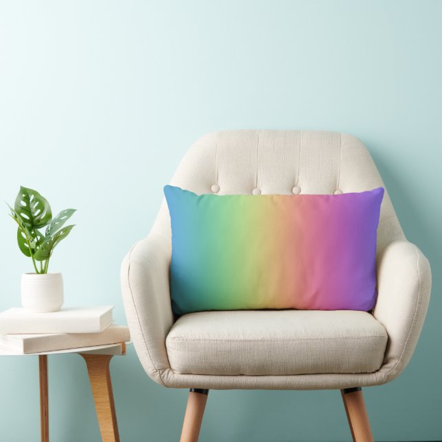 Lumbar Cojín decorativo de gradiente de arcoiris profundo (Silla)