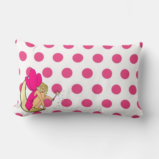 Lumbar Cojín decorativo de hadas rosadas (Anverso)