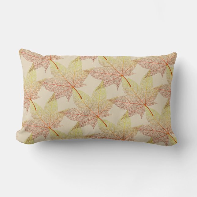 Lumbar Cojín decorativo de hojas de otoño (Anverso)