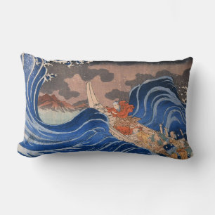 Lumbar Cojín decorativo DE IMPRESIÓN JAPONESA CON MONOGRA