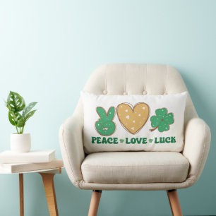 Lumbar Cojín decorativo de la paz amor por la suerte - ac