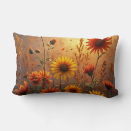 Lumbar Cojín decorativo de las flores de otoño