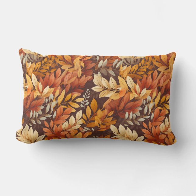 Lumbar Cojín decorativo de las hojas de otoño (Anverso)