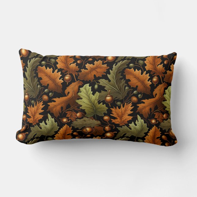 Lumbar Cojín decorativo de las hojas de otoño (Anverso)