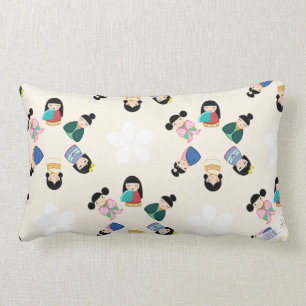 Lumbar Cojín decorativo de las muñecas de Kokeshi