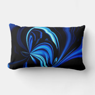 Lumbar Cojín decorativo de mariposa azul abstracto