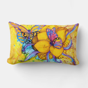 Lumbar Cojín decorativo de mariposas