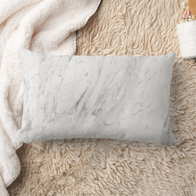 Lumbar Cojín decorativo de mármol blanco (Manta)