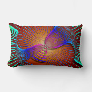 Lumbar Cojín decorativo de Natación en Color Neon Swirls