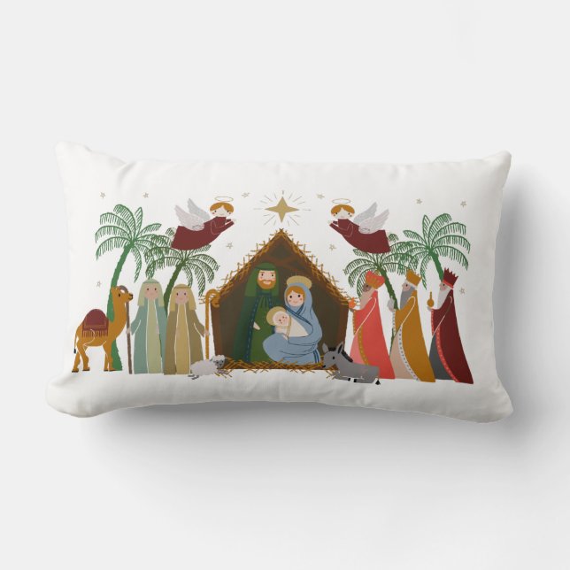 Lumbar Cojín decorativo de Natividad Navidades (Anverso)
