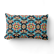 Cojín decorativo de patrón folclórico mexicano