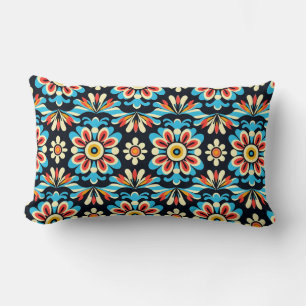 Lumbar Cojín decorativo de patrón folclórico mexicano